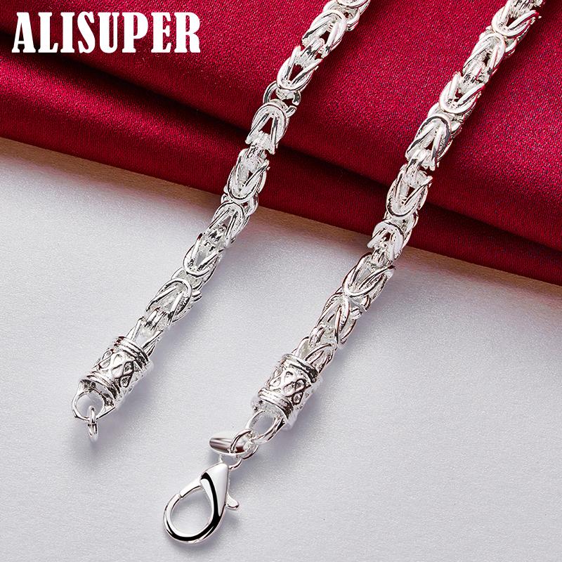 Ювелирные изделия из стерлингового серебра 925 пробы, 5 мм, 20 дюймов, цепочки и ожерелья