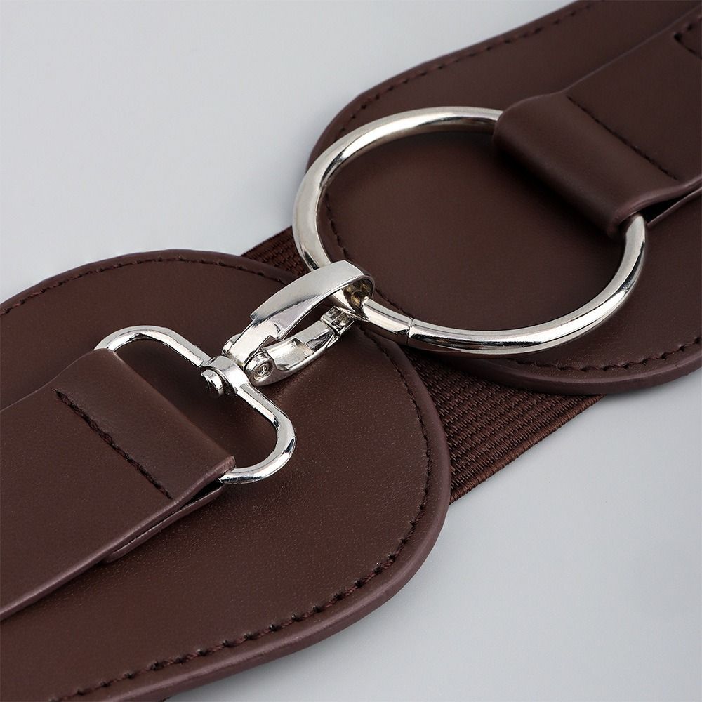 Wide Width Wide Waist Belt Coffee Black Women Decorative Belt Fashion Elastic Belt Dress Accent