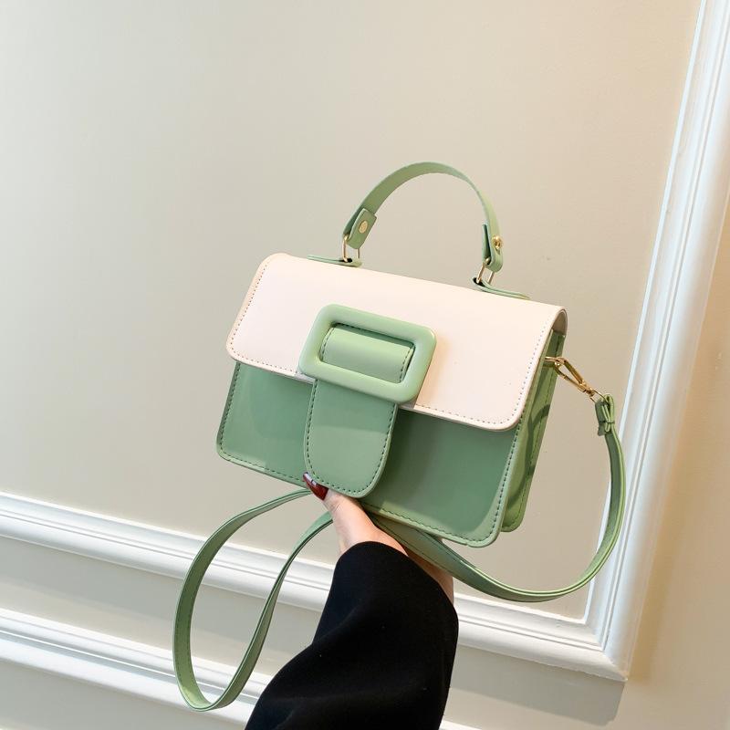 Contrasting Color Fashion Handbag Spring Versatile Foreign Style Shoulder Messenger Bag Small Square Bag Women