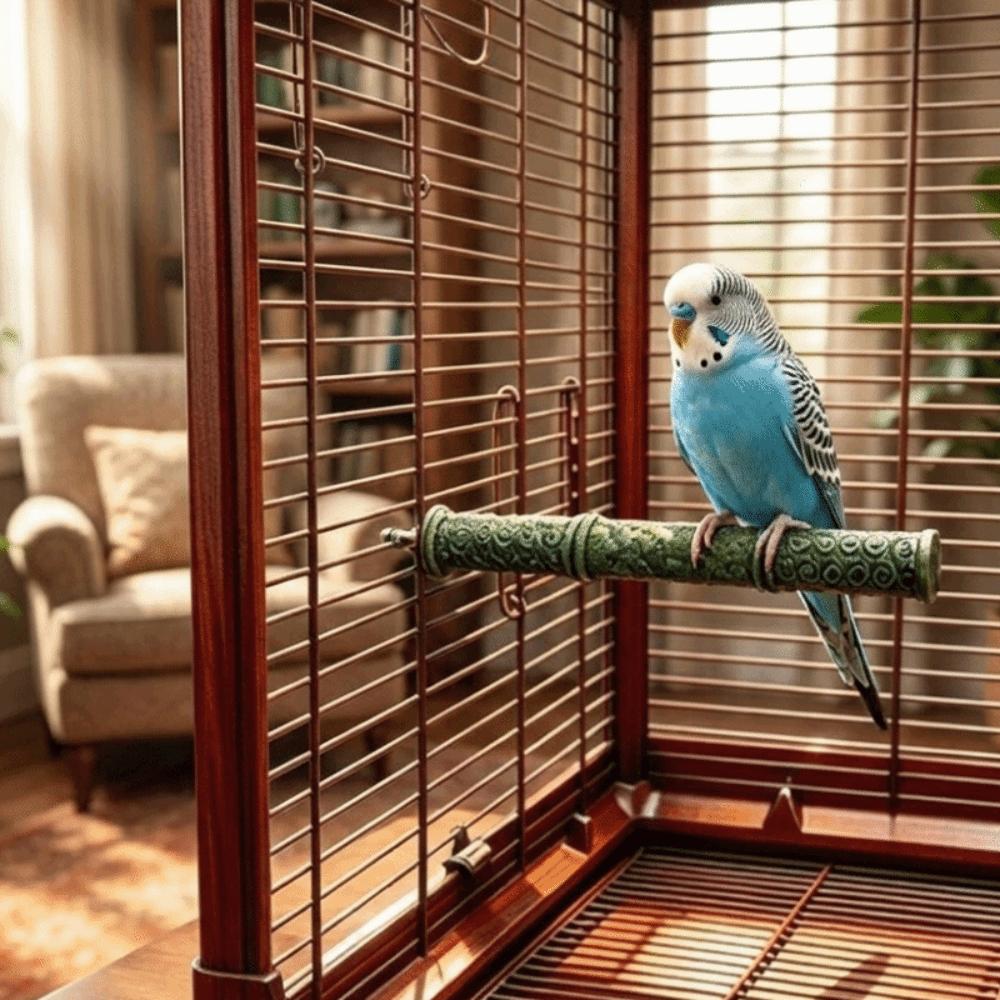 Portable Auspicious Clouds Pattern Bird Station Pole Bite Resistant Bird Cage Perches  Bird Cage