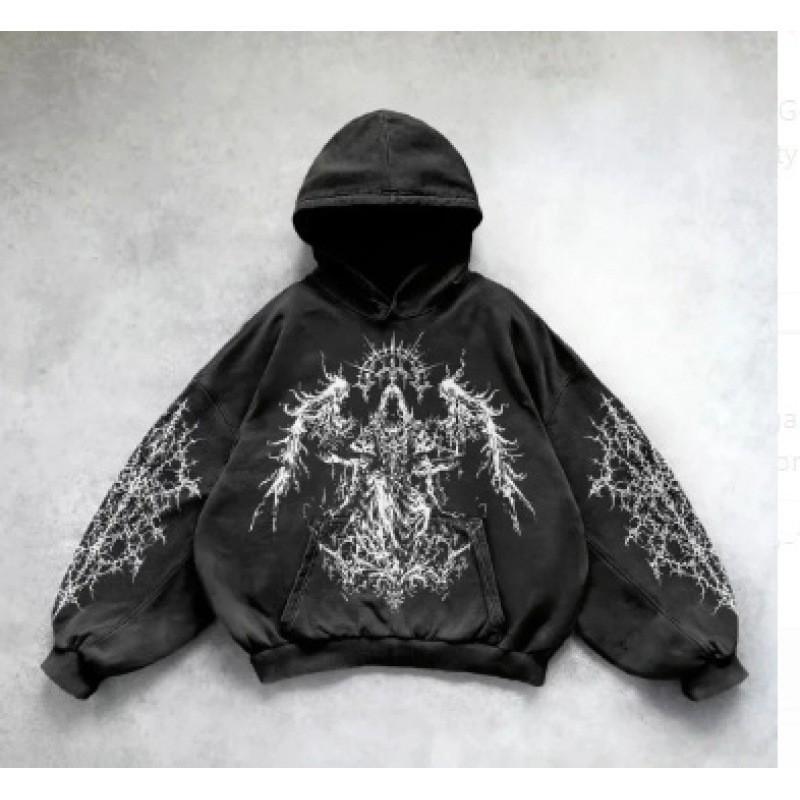 Mens 3D Printed Hooded Sweatshirt Unisex Streetwear Loose Fit Long Sleeve Pullover Casual Top