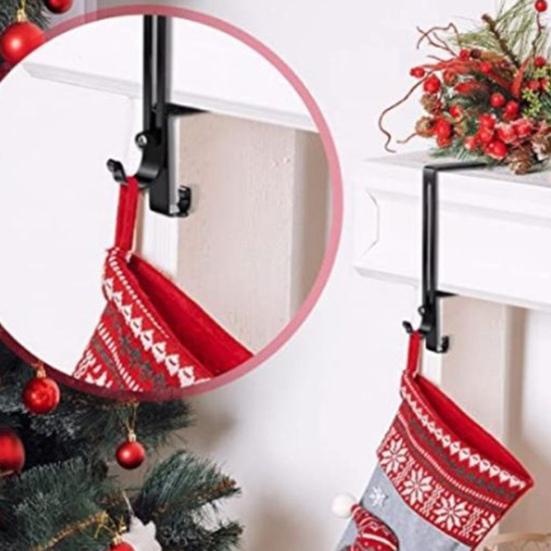 4/6/8 шт. Рождественский держатель для чулок 2-в-1, регулируемая вешалка для камина, гирлянда, чулки, нет