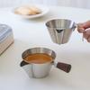 Практичная фильтр-чашка для эспрессо с ручкой и шкалой, стальная чашка для молока в унциях с мерными отметками