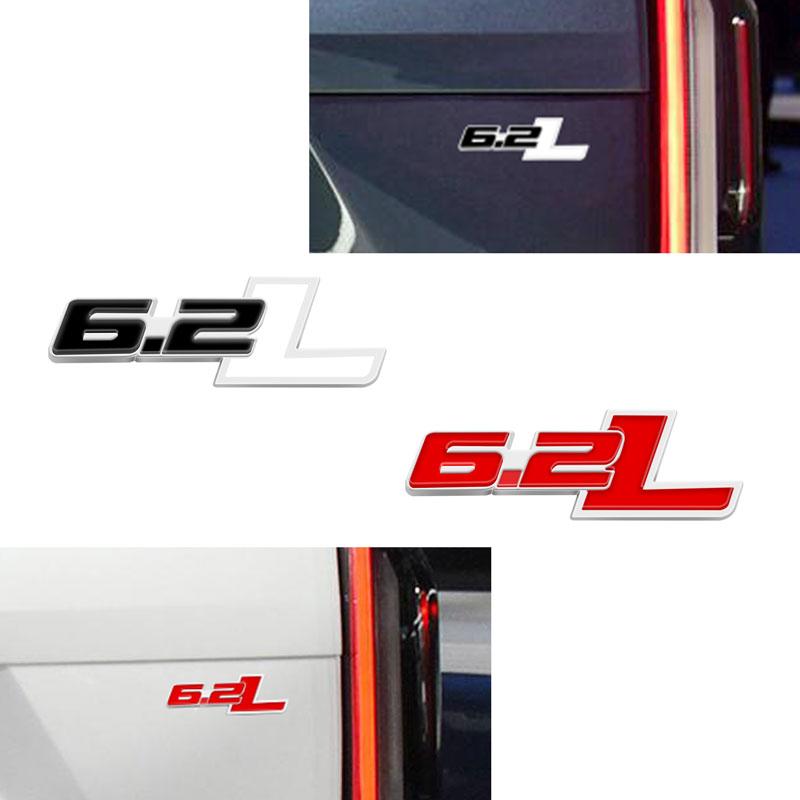 1Pcs 3D Metal 6.2 L 6.2L Logo Car Fender Emblem Side Rear Trunk Tail Badge Sticker For F150 Chevrolet C7 Camaro 6.2L Accessories la2