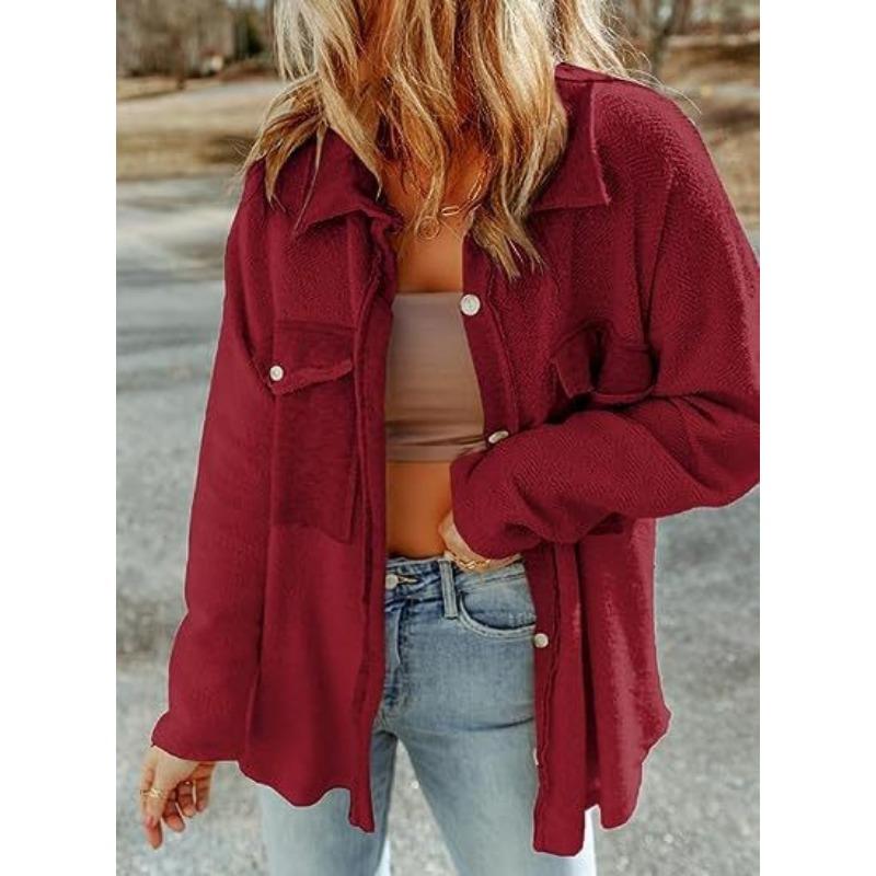 Осенне-зимняя женская мода повседневный трикотажный однобортный кардиган с карманом из необработанного края