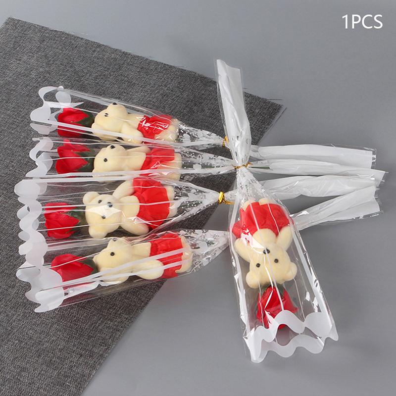 1Pcs Bear Soap Rose Bouquet Valentines Day Gift For Fridend Wedding Bouquet Home