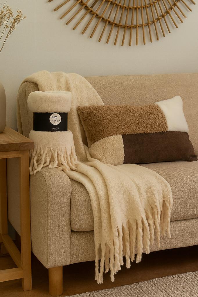 Decorative Throw Blanket with Fringes, Soft, Various Colors, 1pc