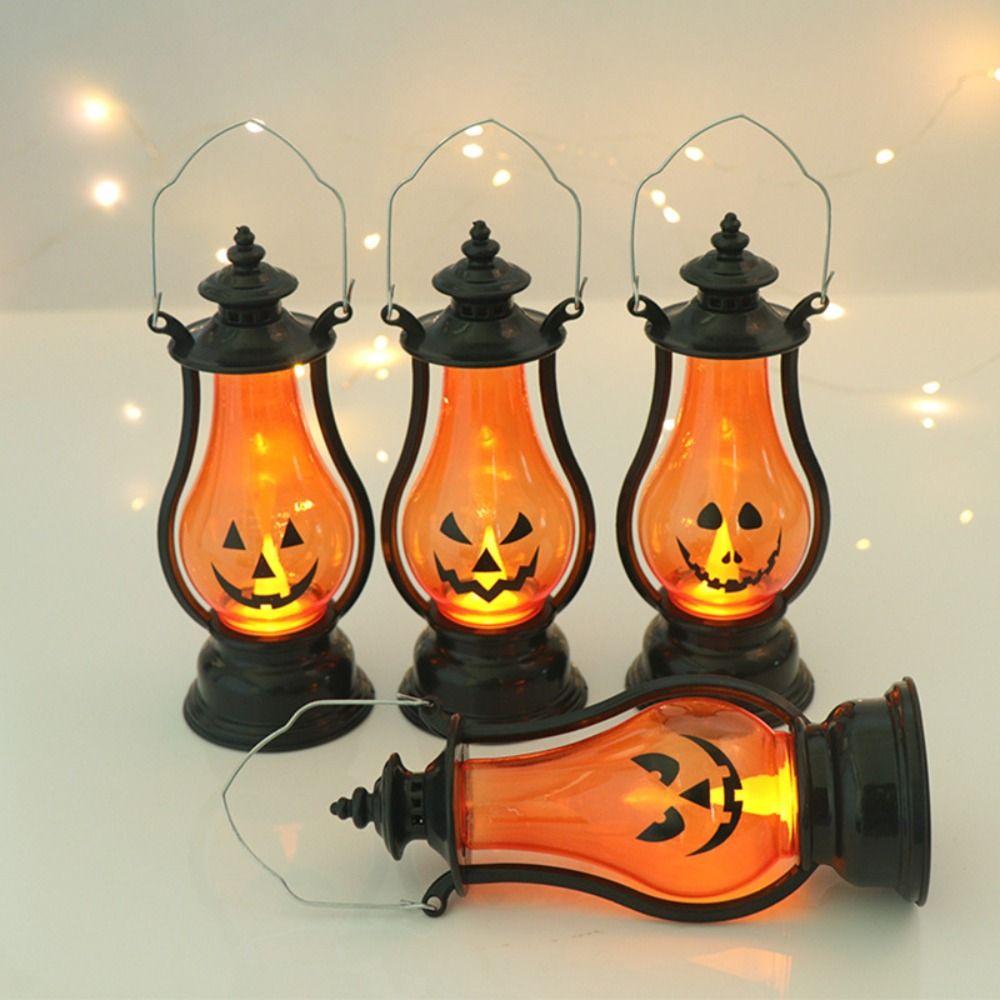 Expression Ghost Lantern Light Hanging Small Oil Lamp Portable LED Pumpkin Lantern Home Decoration