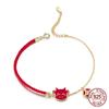 Yinziyun New Cute Ox Good Luck Bracelet for Women New Year Red Plated Real Gold Drops Year of The Ox Red Rope SCB207