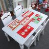 Bright Color Festive Atmosphere Rectangle Reusable Place Pad Christmas Santa Claus Pattern Tableware Place Mat Party Supplies
