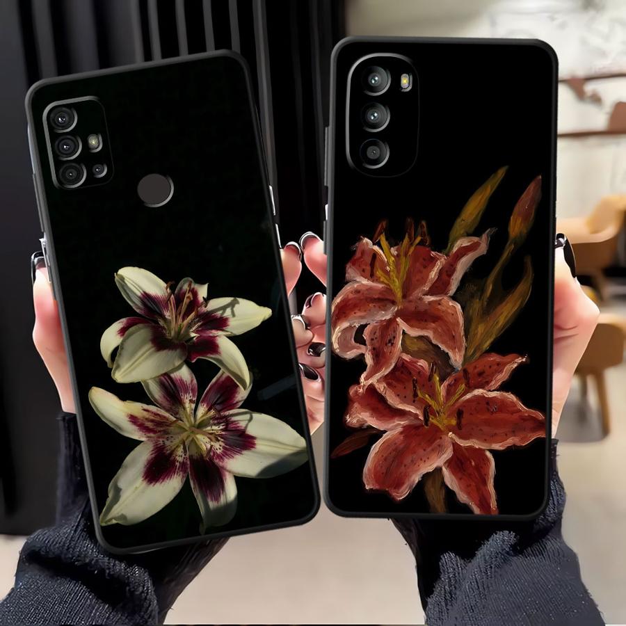 Чехол для Motorola Moto Edge 20 Pro 30 Lite G60s G50 G53 G30 G52 G71 G22 Edge40 G32 G51 G73 Чехол для телефона с принтом цветов Лилии и Орхидеи