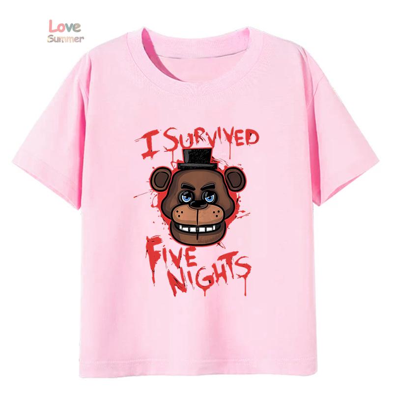 Детская футболка унисекс FNAF At Freddys для мальчиков и девочек Повседневная с круглым вырезом с коротким рукавом Эластичный крой Идеально подходит для весны 2026 года Повседневная носка