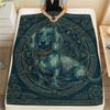 Green patterned puppy Print Flannel Blanket,High quality Comfortable for All Seasons,Home Decor,Warmth and Comfort,Perfect for Christmas Gifts