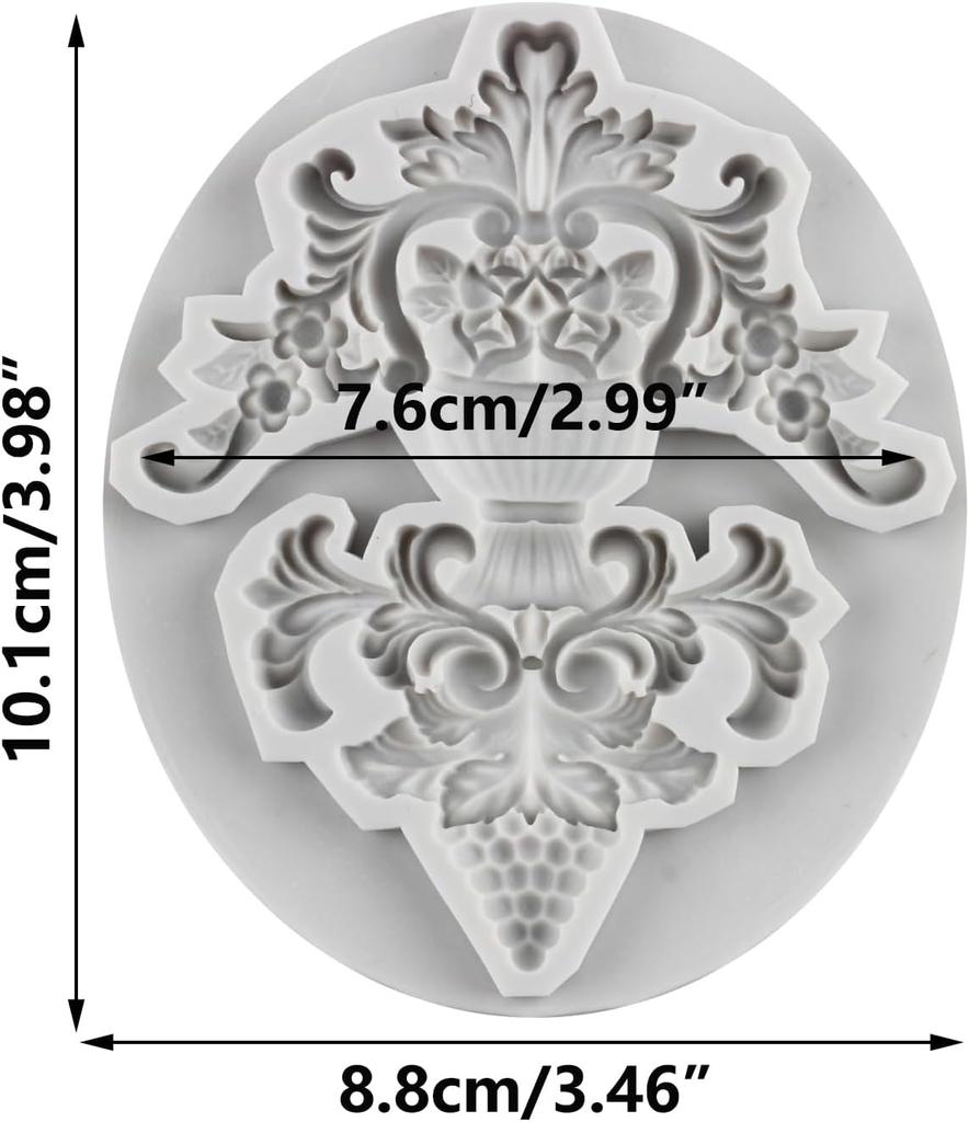 Формы для помадки в стиле барокко, силиконовые формы в стиле барокко для украшения торта, топпер для кексов, конфетная шоколадная паста для жевательной резинки, полимерная глина