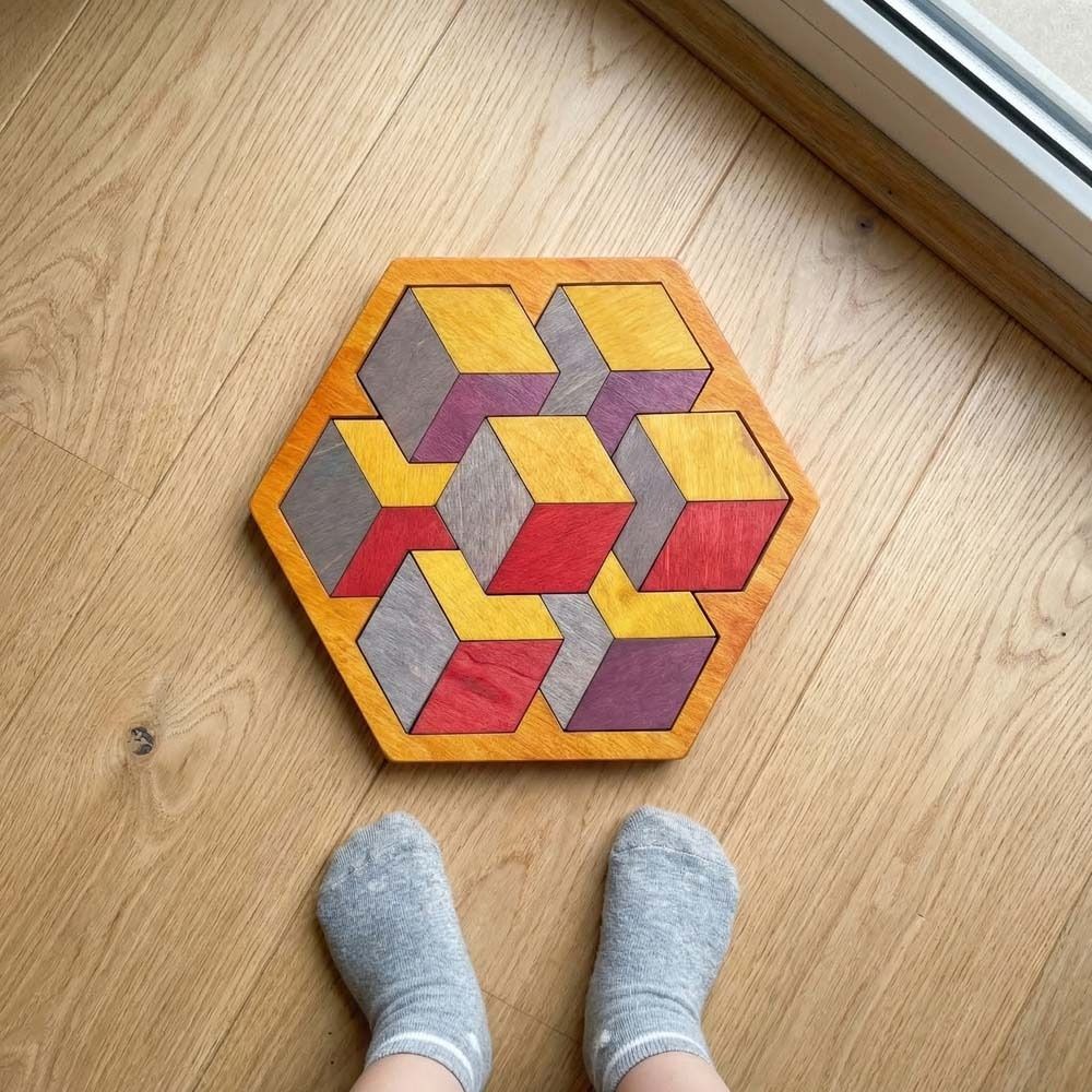 Challenges Wooden Tangram Puzzle Interactive Jigsaw Puzzle Board Boys Girls