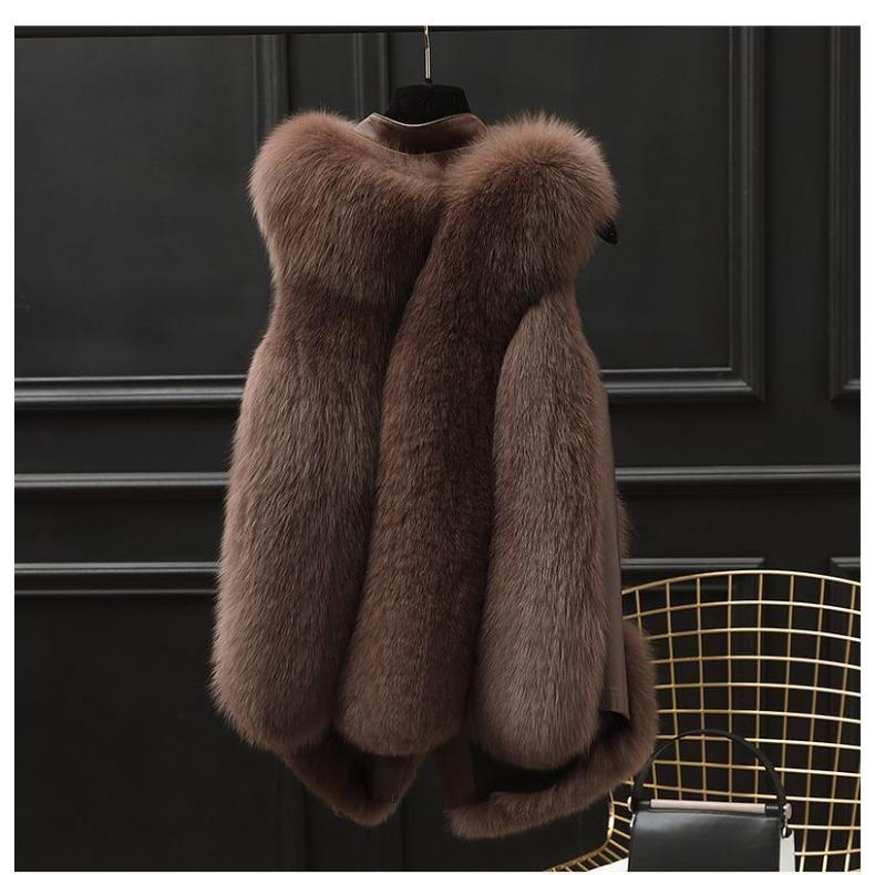 Женская зимняя короткая куртка из искусственного меха лисы на зиму и осень