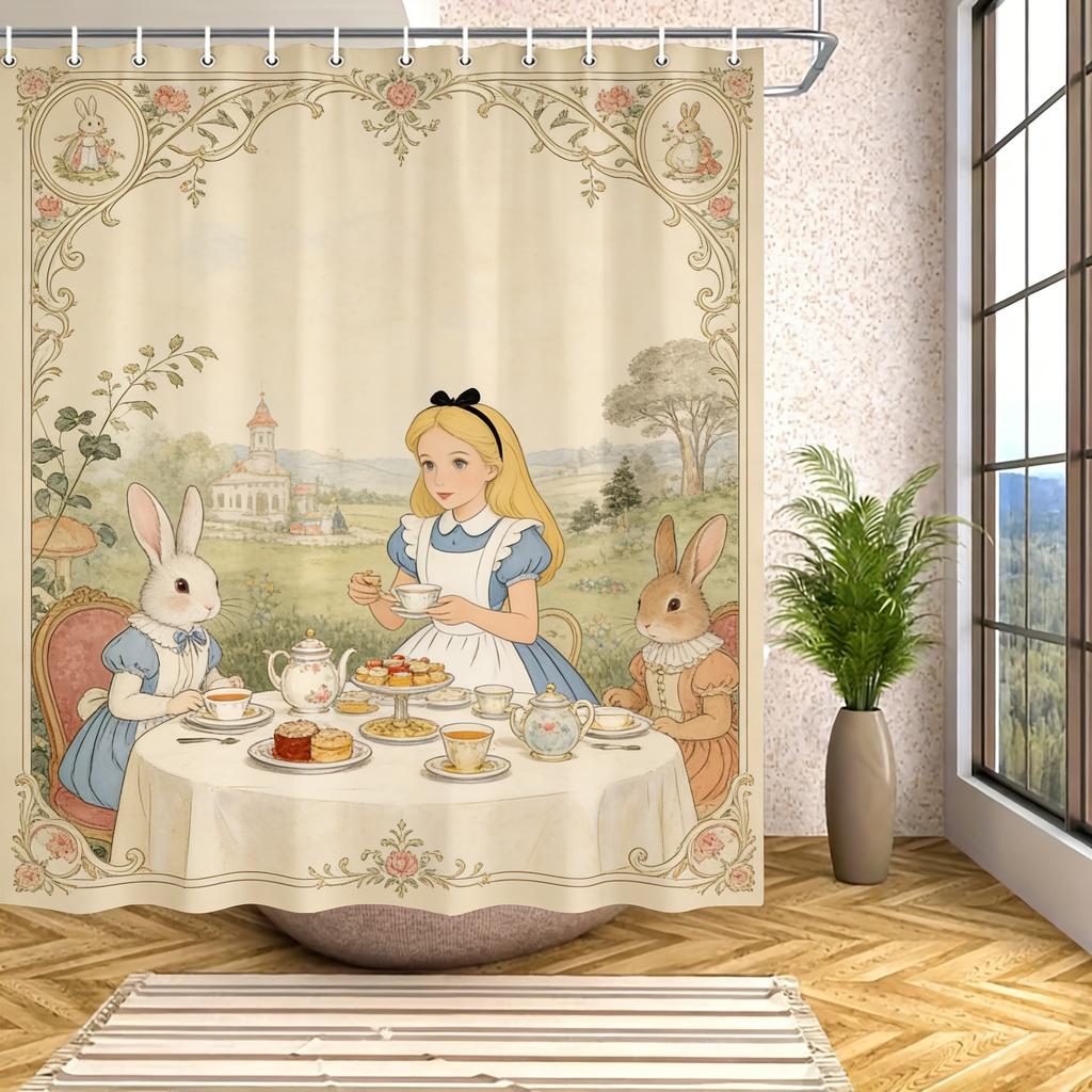 Spiral Galaxy in Deep Space with Asteroids Waterproof Shower Curtain for Cosmic Bathroom Decor