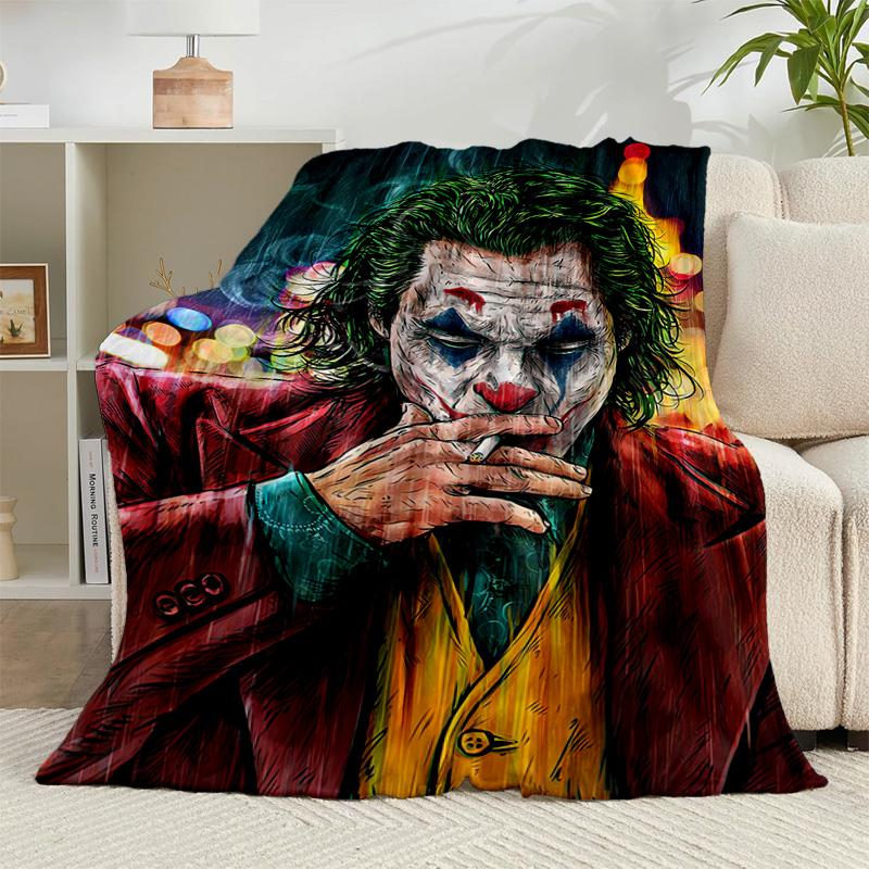 1PC Abstract clown Pattern Flannel Blanket Gift, Suitable for Both Men And Women, Soft Ideal for Beds And Sofa, Birthday Or Christmas Gift