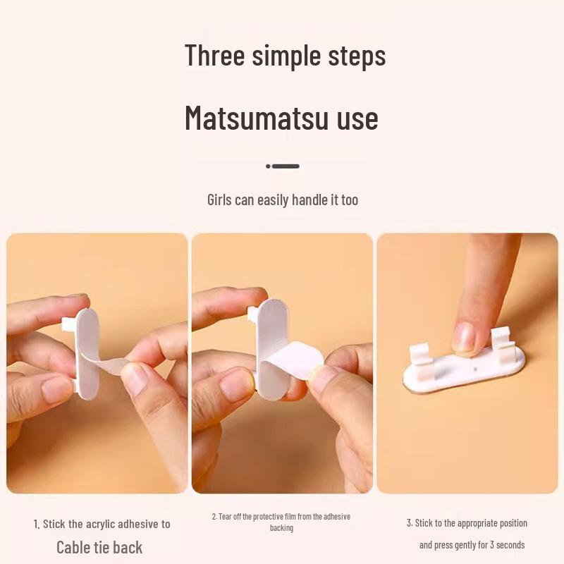 Клипса-органайзер для кабелей: Самоклеящийся настенный держатель для проводов для организации кабелей передачи данных и сети