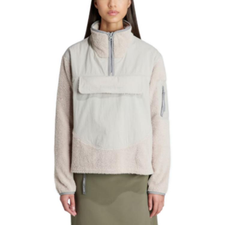 Adidas Terrex X And Wander Collaboration FW23 Спортивная толстовка с круглым вырезом и полумолнией для женщин, топы белого цвета IB4814