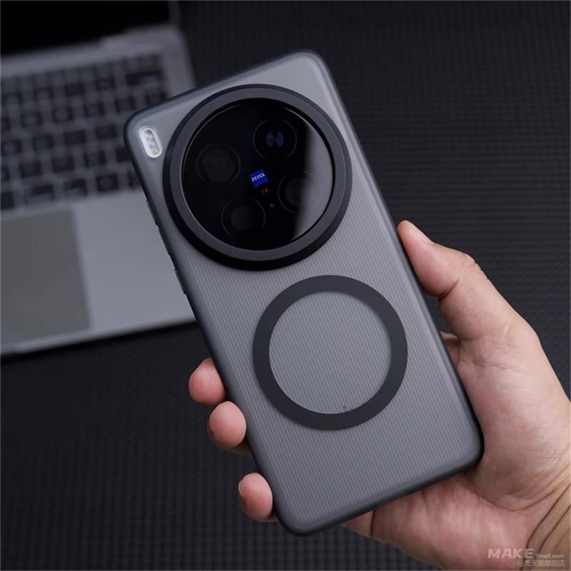 Магнитный чехол для Vivo X200 Pro Mini X 200 Ultra X300 X100 S X100Pro Встроенный для MagSafe Ощущение кожи Матовый Прозрачная задняя крышка