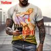 Classic Vintage Summer Men's T-shirt Motorcycle Girl 3D Printed Hip Hop Street Short Sleeve Fashion Casual Loose Oversized Top
