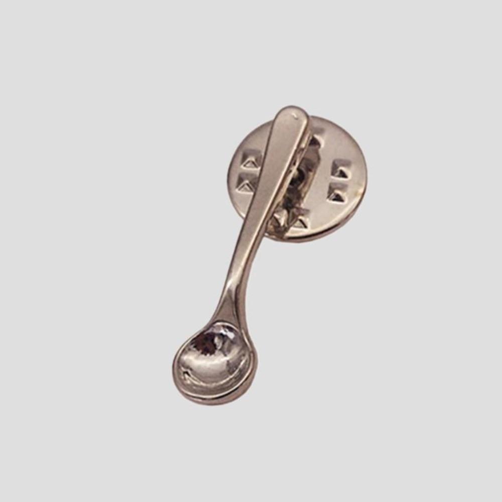 Small Size Coffee Spoon Lapel Pins Creative Metal Metal Badges New Spoon Brooch Denim Jackets