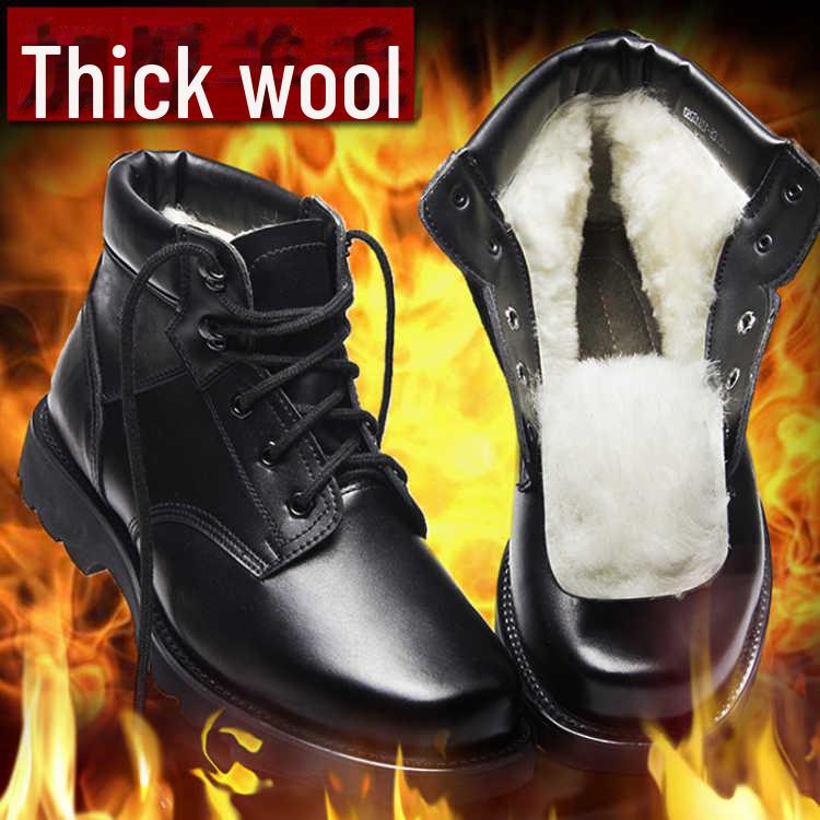 Мужские зимние ботинки Martin из коровьей шерсти: Туфли со стальным носком, противоскользящие, плюс бархат, утолщенный хлопковый материал