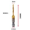 Hex Shank Titanium Plated HSS Screw Thread Metric Tap Drill Bits Screw Machine Compound Tap M3 M4 M5 M6 M8 M10 Hand Tools