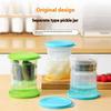 Hourglass Pickle Jar Dry Wet Separation Airtight Fridge Organizer for Kimchi Olives Pickled Vegetables (BPA Free, No FDA)