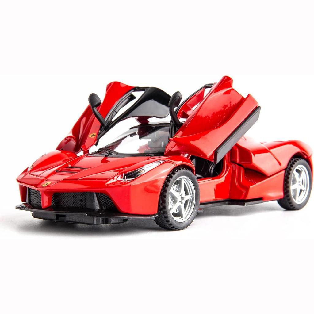 1:32 Scale Car Model, Pull Back Car with Sound and Light for Kids Boy Girl, Metal Body Door Opened