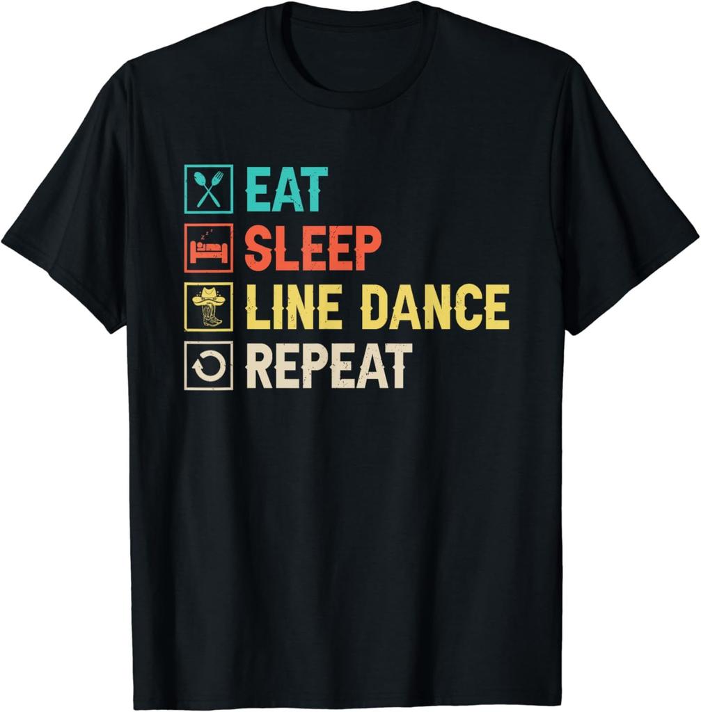 Eat Sleep Dance Repeat Dancing Boys Girls Funny Dancer Gifts Tshirt Cotton Graphic T Shirts Tops Women Clothing  Camisetas