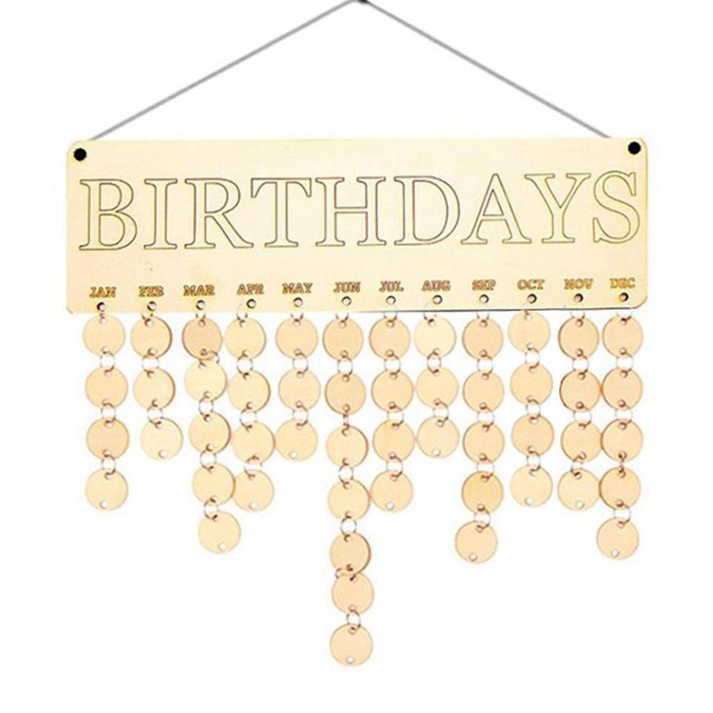 Wooden Holiday & Birthday Calendar Hanging Tags