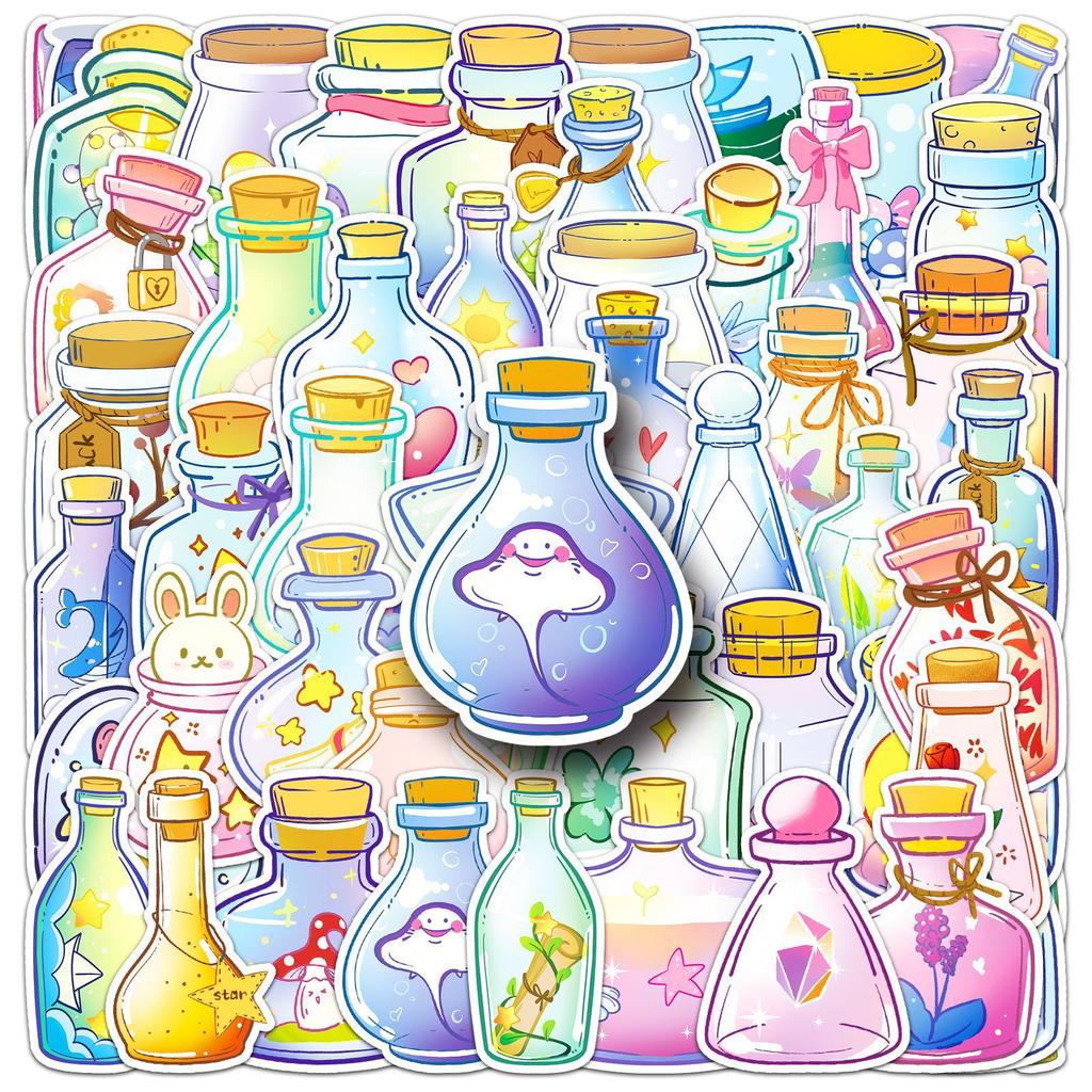 51 Wish Bottles World Graffiti Stickers Cartoon Hand-painted Decorative Mobile Phone Case Suitcase Water Cup Stickers