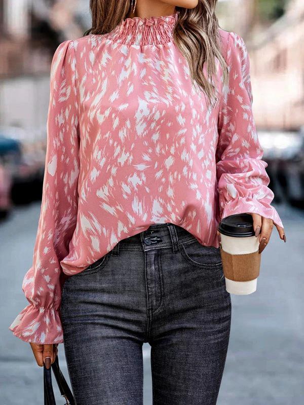 Женский пуловер из полиэстера в европейско-американском стиле, рубашка с длинным рукавом, полувысоким воротом, свободного кроя