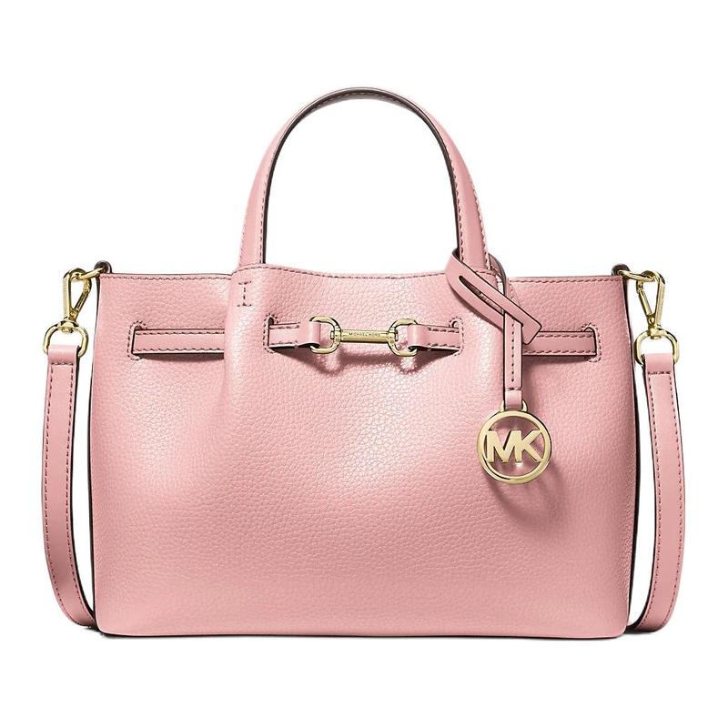 Michael Kors Золотая фурнитура Съемный плечевой ремень Кожаная сумка-кроссбоди Тоут Маленькая Женская Пудрово-розовый