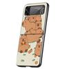 Cartoon Capybara Hard PC Phone Case For Samsung Galaxy Z Flip 5 4 3 Black Cover For Galaxy Z Flip 6 Foldable Shockproof Case Bag