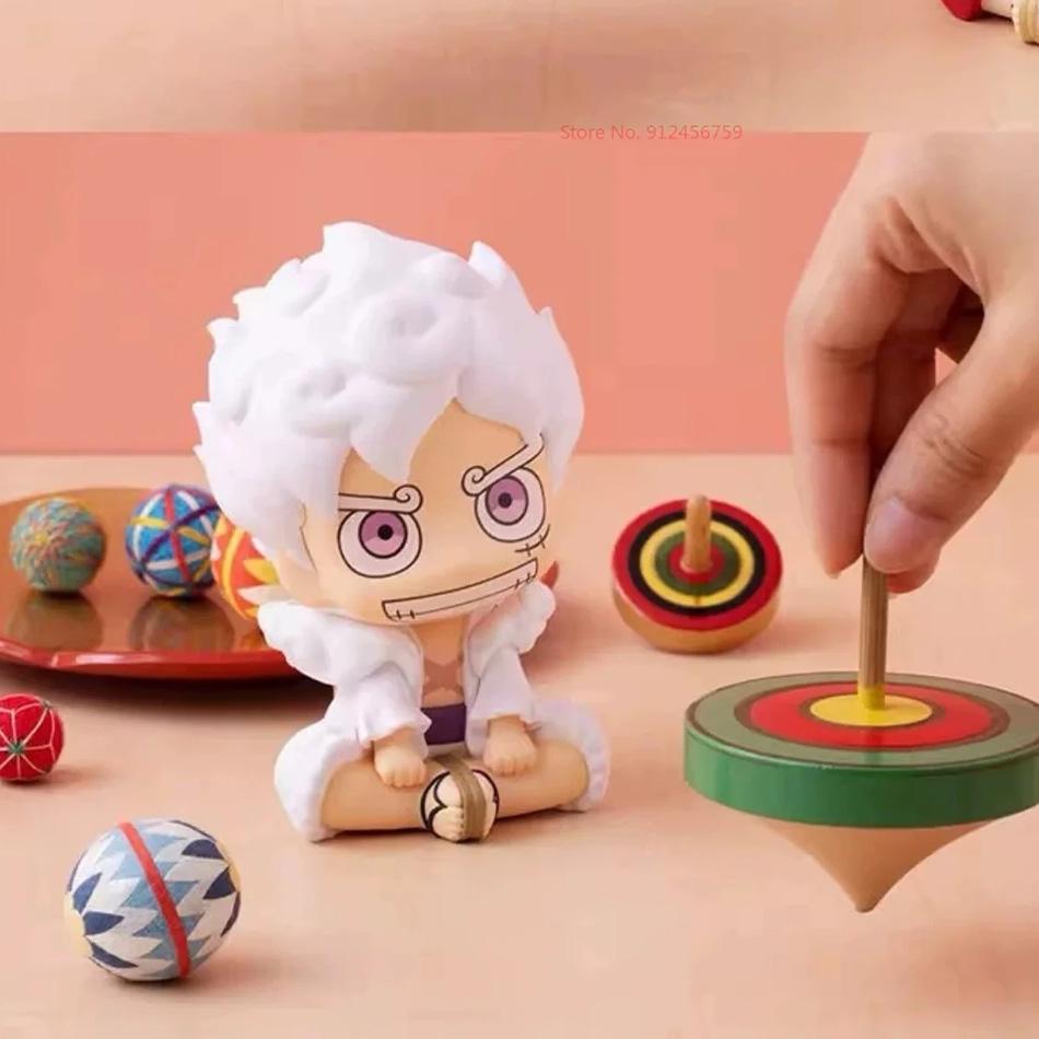 ONE PIECE Anime Monkey D. Luffy Action Figure - Q Version Look up Gear 5 PVC Collectible Model Doll Toy