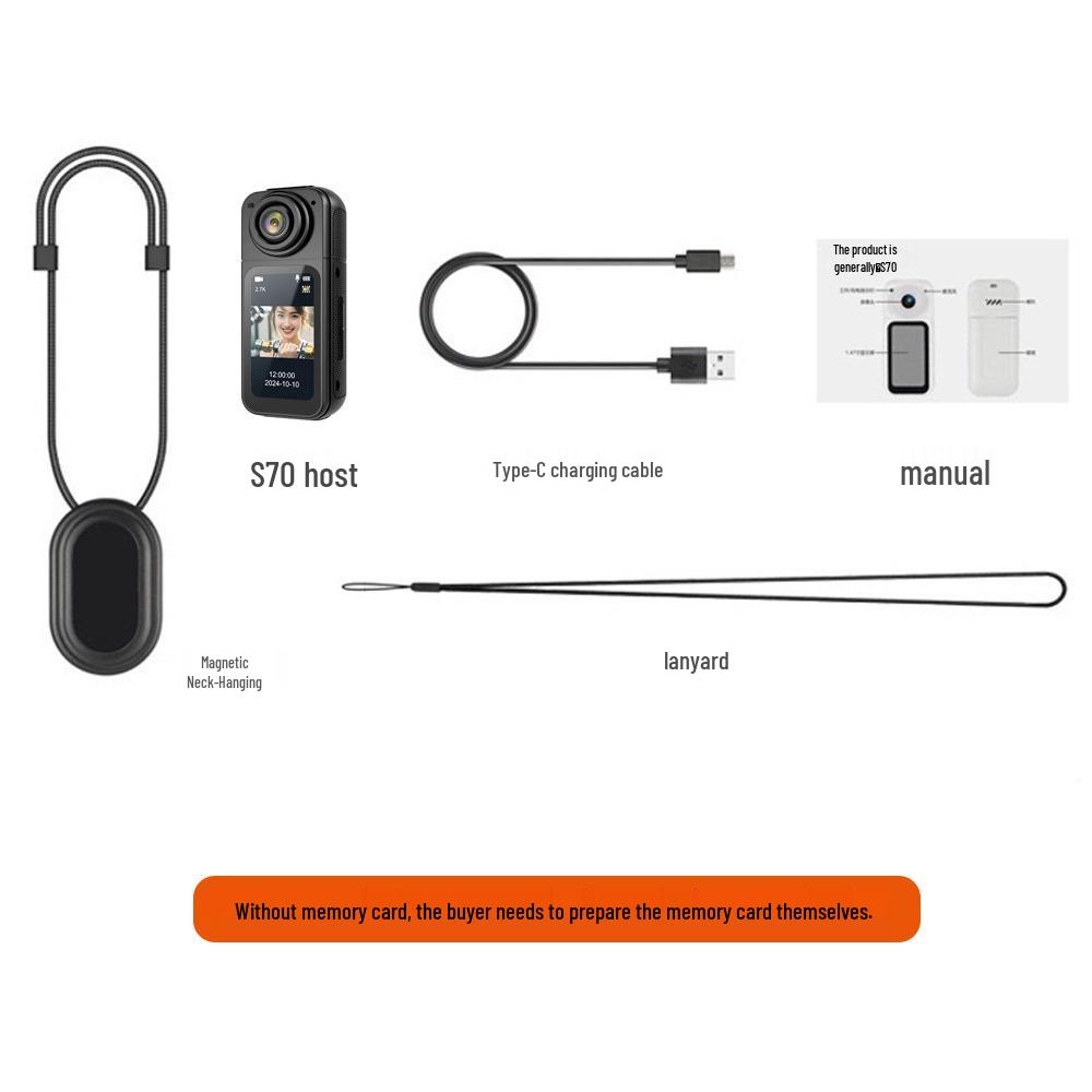 Magnetic 2.7K Night Vision Action Camera with Image Stabilization - Wearable Outdoor Thumb Camera for Cycling