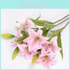Long Single Realistic Branch Lily Fake Flower For Wedding And Decoration Home
