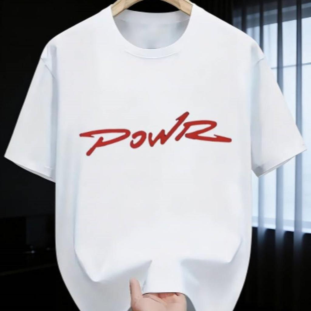 Energy And Power Gift T-Shirt "Powr" Bold Script Streetwear Top Unisex Machine Washable