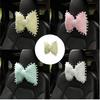 Butterfly Knot Car Neck Pillow and Lumbar Support Cushion Set Plush Bowknot Headrest Pillow Waist Support Charm Colorful C