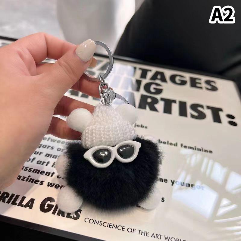 Hairball Small Coal Ball Elf Key Chain Cute Bag Pendant Female Pendant Small Monster Keychain Doll