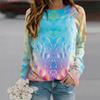 Fall Autumn Women'S Fashion O Neck Long Sleeve T-Shirt Loose Clothes Raindrop Print T Shirt