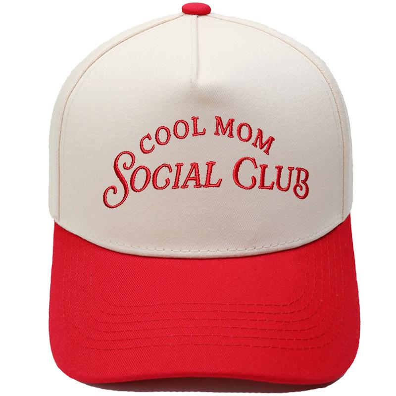 COOL MOM Social Club Truck Driver Hat Embroidered Vintage Leopard Color Matching Baseball Cap Female