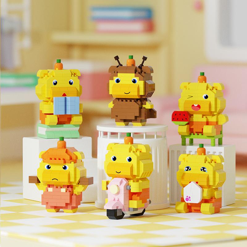 Кукла-панда, конструктор из микро-блоков - Праздничный подарок и настольное украшение