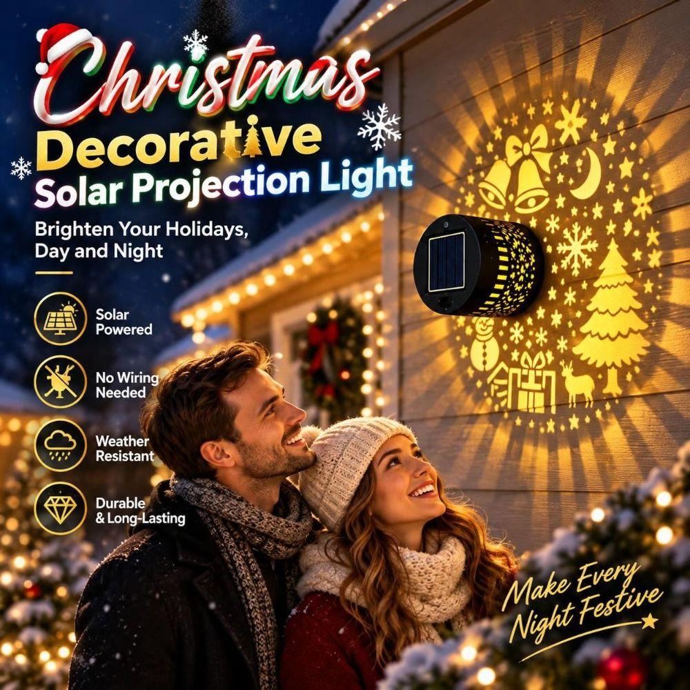 Patterned Projection Christmas Decorative Wall Light Multicolor Solar Wall Light Outdoor Wall Lamp