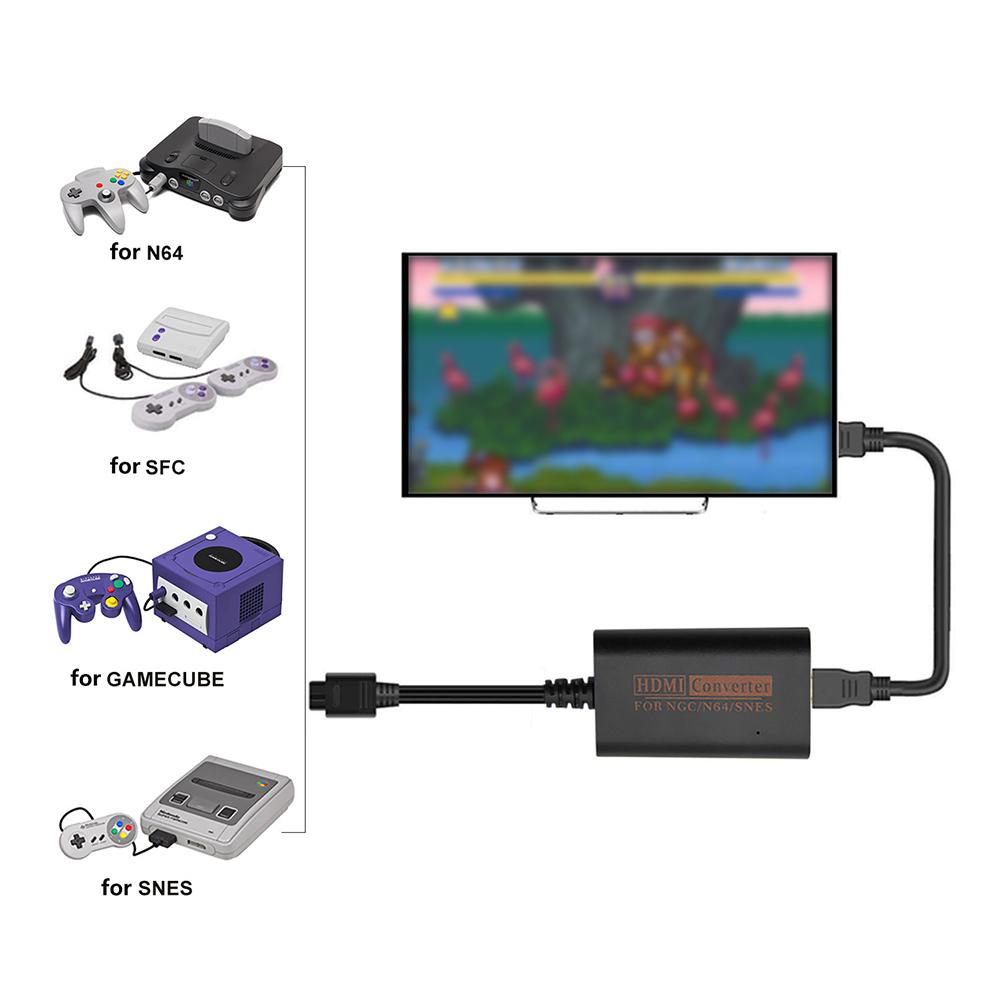 Для GC/N64/SNES/SFC сверхчеткий HDMI-совместимый конвертер видеоконвертер для игровой консоли