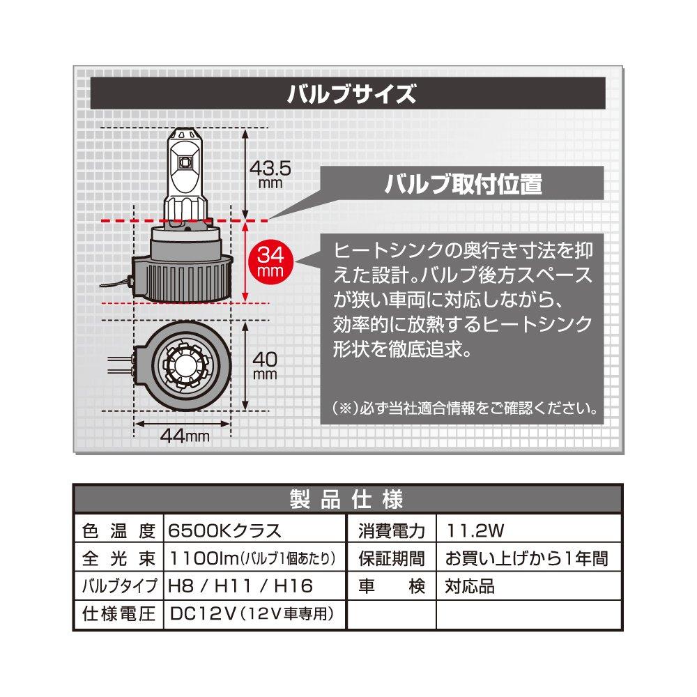 Автомобильные противотуманные фары Carmate LED GIGA 6500K 1100lm совместимы с осмотром транспортного средства BW511 X-FOCUS H8/H11/H16
