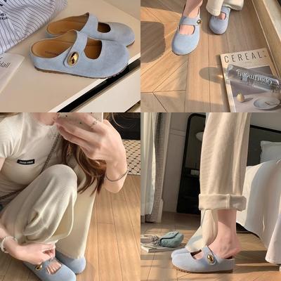 5 см~ Увеличивающие рост толстоподошвенные бокены-полушлепанцы для женской летней носки, новые маленькие золотые бобы, на одном педале, ленивые сандалии с закрытым носком